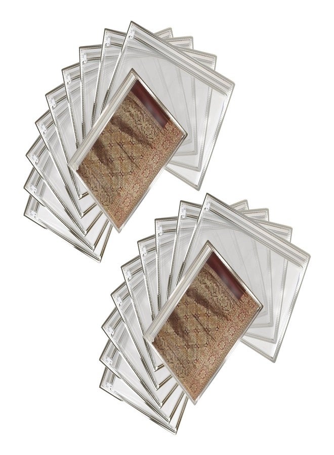 FabPax غطاء ساري من فاب باكس، غطاء ساري للإهداء، أكياس ساري مفردة غير منسوجة، أغطية ساري شفافة بسحاب، أغطية ساري للتخزين، منظم خزانة ملابس، المقاس 36 × 42 سم (فضي، مجموعة من 20 قطعة) - Image 1